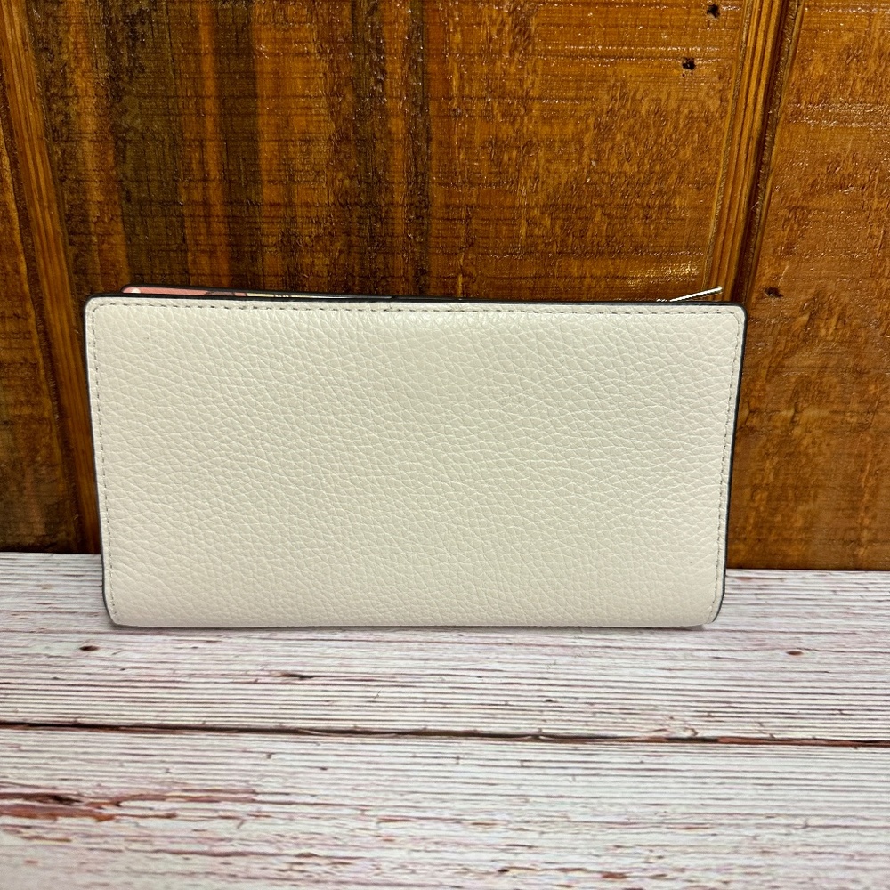 Coach Slim Zip Wallet With Floral Cluster Print Interior - Picture 2 of 6